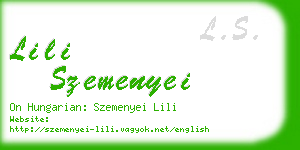 lili szemenyei business card